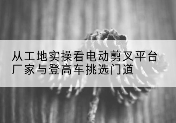 昂昂溪电动剪叉升降平台厂家-从工地实操看电动剪叉平台厂家与登高车挑选门道